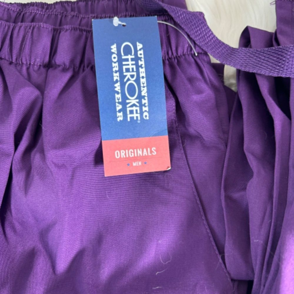 Cherokee Workwear NWT Purple Scrub Pants Sz M - Picture 3 of 6